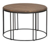 28" Solid Wood Round Distressed Coffee Table