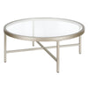 36" Silver Glass Round Coffee Table
