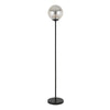 66" Black Novelty Floor Lamp With Clear Transparent Glass Globe Shade