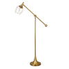 59" Brass Reading Floor Lamp With Clear Transparent Glass Empire Shade