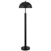 58" Black Traditional Shaped Floor Lamp With Black Dome Shade