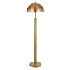 58" Brass Traditional Shaped Floor Lamp With Brass Dome Shade