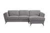 Gray Cotton Blend Stationary L Shaped Two Piece Sofa And Chaise