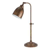 28" Rust Metal Adjustable Table Lamp With Rust Dome Shade