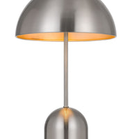 20" Nickel Metal Desk Table Lamp With Nickel Dome Shade