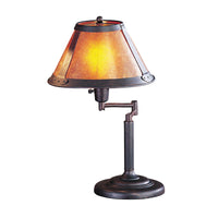 18" Rust Metal Table Lamp With Amber Empire Shade