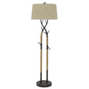 55" Black Traditional Shaped Floor Lamp With Tan Rectangular Shade