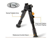 UTG Bipod, SWAT/Combat Profile,Adjustable Height, Rubberized Stand