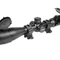 UTG 3-12x44 AO SWAT Accushot Rifle Scope, EZ-TAP, Illuminated Mil-Dot Reticle, 1/4 MOA, 30mm Tube, See-Thru Weaver Rings