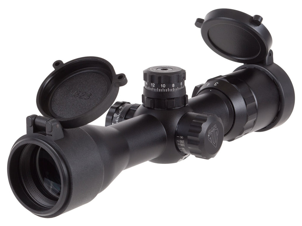 UTG 3-12x32 AO Bug Buster Rifle Scope, Mil-Dot Reticle, 1/3 MOA, 1" Tube, Medium Weaver Rings