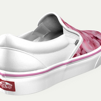 Pink Impatiens Floral Authentic Vans Slip-on Shoes