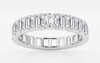 14k White Gold 4ct Emerald Cut Lab Grown Diamond Eternity Band