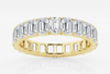 14k White Gold 4ct Emerald Cut Lab Grown Diamond Eternity Band