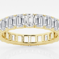 14k White Gold 4ct Emerald Cut Lab Grown Diamond Eternity Band