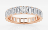 14k White Gold 4ct Emerald Cut Lab Grown Diamond Eternity Band