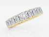 14k White Gold 4ct Emerald Cut Lab Grown Diamond Eternity Band