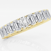 14k White Gold 4ct Emerald Cut Lab Grown Diamond Eternity Band