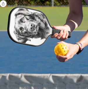 Chocolate Labrador Pickleball Paddle