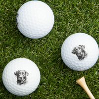 Chocolate Labrador Dog Golf Ball