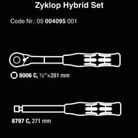 Wera 1/2” Drive Hybrid Switch Ratchet With Extension