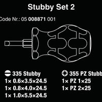 Wera Stubby Set 5pc Pozidriv Slotted