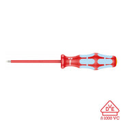 Wera Vde Insulated Stainless Steel Screwdriver:  3mm X 80mm Slotted Screws (without Lasertip)