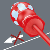 Wera Vde Insulated Stainless Steel Screwdriver:  3mm X 80mm Slotted Screws (without Lasertip)