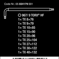 Wera Torx L-key Wrench Set (9-piece)