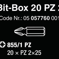 Wera Bit-box Holds (20) Pz2x25 Mm Bits