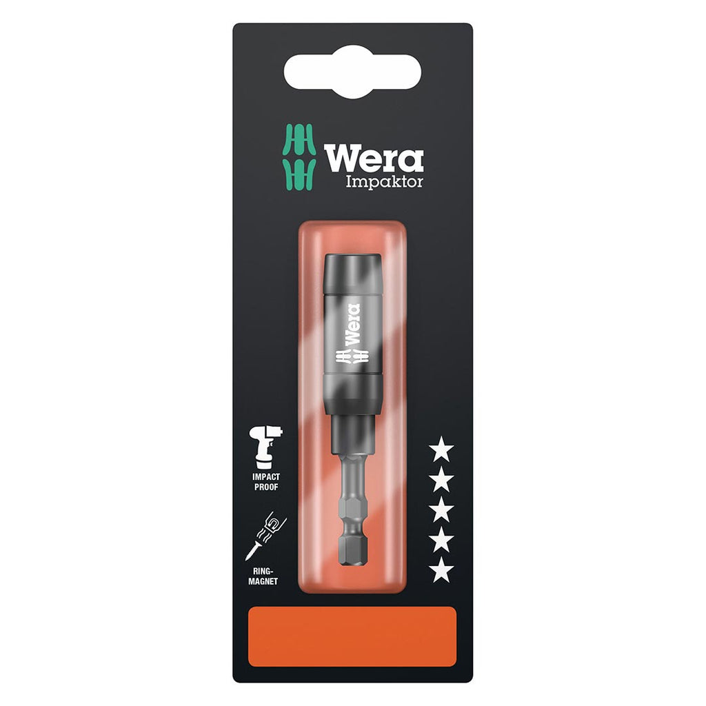Wera Impaktor 1/4" Bit Holder With Retaining Ring And Ring Magnet