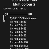 Wera Metric Hex-plus Short Shaft Allen Wrench Set (9-piece Set) - Color Coded