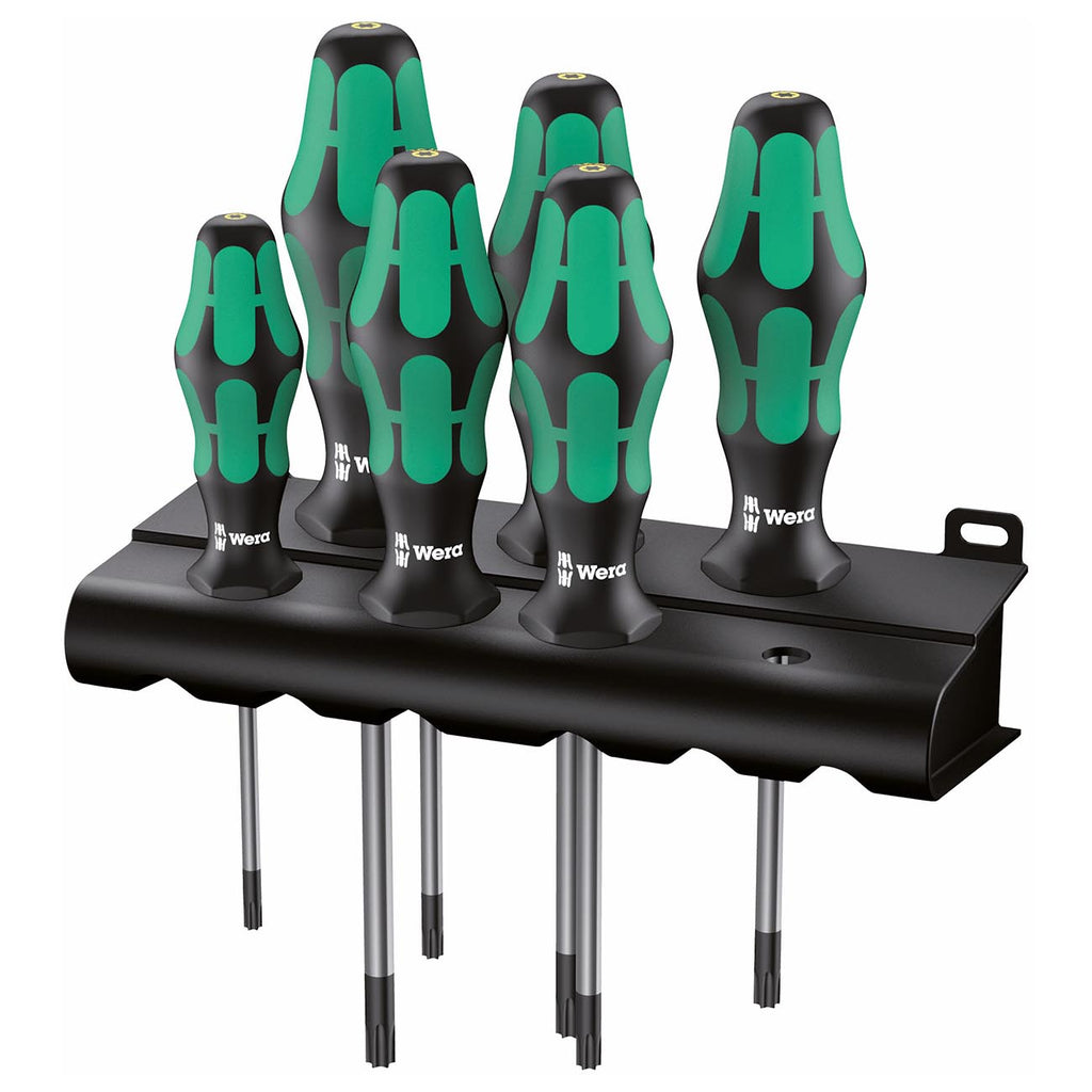 Wera Torx Bo Safety Screwdriver Set And Rack With Bore Hole (6 Piece Set)