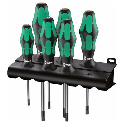 Wera Torx Bo Safety Screwdriver Set And Rack With Bore Hole (6 Piece Set)
