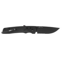 Sog Flash At Partially Serrated 3.45" Folding Pocket Knife (blackout)