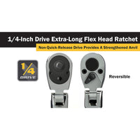 Titan 1/4" Drive X 12" Extra-long Flex Head Ratchet