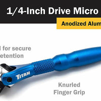 Titan 1/4" Drive Aluminum Swivel Head Micro Ratchet Blue