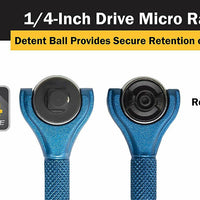 Titan 1/4" Drive Aluminum Swivel Head Micro Ratchet Blue