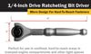 Titan 1/4" Drive Aluminum Swivel Head Micro Ratchet Bit Driver Silver