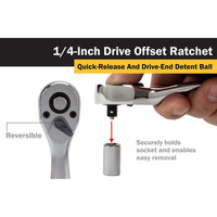 Titan Quick Release Offset Ratchet - 1/4" Drive