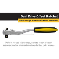 Titan Dual Head Offset Ratchet With 1/4" And 3/8" Drives