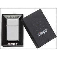 Zippo Windproof Lighter Slim Case High Polish Sterling Silver
