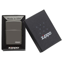 Zippo Windproof Lighter Black Ice Finish W/zippo Logoclassic Case