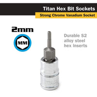 Titan 2mm Hex Bit Socket - 1/4" Drive
