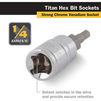 Titan 2mm Hex Bit Socket - 1/4" Drive