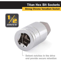 Titan 20mm Hex Bit Socket - 1/2" Drive