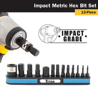 Titan Metric Impact Hex Bit Set (13 Piece)