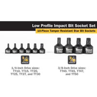 Titan Impact Grade Tamper Resistant Stubby Star Bit Socket Set (10 Piece Set)