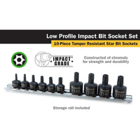 Titan Impact Grade Tamper Resistant Stubby Star Bit Socket Set (10 Piece Set)