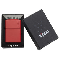 Zippo Windproof Lighter Red Matte W/zippo Logo