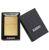 Zippo Windproof Lighter Vintage Brushed Brass W/slashes